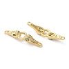 Rack Plating Brass Micro Pave Cubic Zirconia Snake Connector Charms KK-C084-10A-G-2