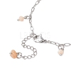 Natural Topaz Jade & Glass Charm Bracelets BJEW-JB12549-4