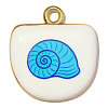 Printed Brass with Enamel Pendants KK-OY001-72G-1