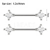 Brass Cubic Zirconia Nipple Rings WG434B5-06-1