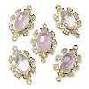 Natural Amethyst Faceted Oval Connector Charms G-G181-06G-04-1