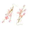 Flower Brass Dangle Earrings EJEW-TA00643-02-4