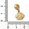 304 Stainless Steel Sea Animal European Dangle Charms STAS-D153-04B-G-3