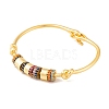 Brass Pave Cubic Zirconia Column Bangles for Women BJEW-S147-22G-2