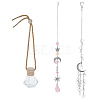 2Pcs 2 Styles Glass & Alloy Hanging Suncatchers AJEW-HS0001-35-1