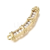 Brass Micro Pave Clear Cubic Zirconia Connector Charms CU-CBA3569-04G-B-2