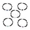 Natural & Synthetic Mixed Gemstone Beaded Stretch Bracelets for Men Women BJEW-JB12601-1