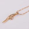 Simple Real Rose Gold Plated Eco-Friendly Tin Alloy Cubic Zirconia Necklaces For Women NJEW-BB13806-RG-3