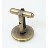 Antique Bronze Brass Cuff Button X-KK-E063-AB-NF-3