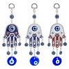 3Pcs 3 Cololrs Bohemian Tribal Metal Pendant with Devil's Eye Design Hand Keychain KEYC-DC0021-28-1