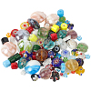 120Pcs 7 Styles Handmade Lampwork Beads LAMP-SC0001-59-6