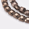 Electroplated Non-magnetic Synthetic Hematite Beads Strands G-P367-C01-1
