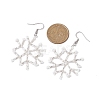 Glass Snowflake Dangle Earrings EJEW-MZ00253-4