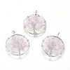 Natural Rose Quartz Pendants X-G-E419-08P-1