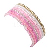 8Pcs 8 Color Glass Seed Beaded Stretch Bracelets Set for Women BJEW-JB09661-01-3