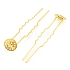 Electroplated Iron Hair Fork Findings IFIN-I030-02G-2