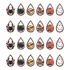 24Pcs 6 Styles Halloween Theme Single Face Printed Aspen Wood Big Pendants WOOD-FS0001-02-1