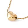 Heart Pendant Necklace with Boston Link Chains NJEW-G074-20G-1