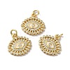 Rack Plating Brass Micro Pave Clear Cubic Zirconia Pendants KK-F853-05G-3