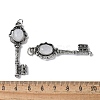 Key Brass Natural Quartz Crystal Big Pendants KK-D361-01AS-13-3