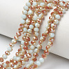 Electroplate Opaque Solid Color Glass Beads Strands EGLA-A034-P4mm-J01-1