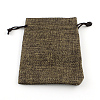 Polyester Imitation Burlap Packing Pouches Drawstring Bags X-ABAG-R005-9x7-05-1
