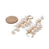 Natural Pearl Cluster Dangle Hoop Earrings EJEW-TA00202-2