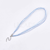Waxed Cord and Organza Ribbon Necklace Making NCOR-T002-168-2