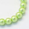 Baking Paint Pearlized Glass Pearl Round Bead Strands HY-Q003-4mm-07-2