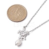 Natural Pearl & Hollow Turtle Lariat Necklaces NJEW-JN04528-02-2