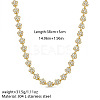 304 Stainless Steel Pave Clear Cubic Zirconia 5-Petal Flower Link Chain Necklaces for Women WG9E91A-01-2