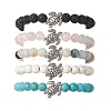 Natural & Synthetic Mixed Gemstone Stretch Bracelets for Women BJEW-JB10087-1