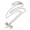 Brass Pave Clear Cubic Zirconia Dragonfly Pendant Necklaces NJEW-M080-03-2