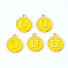 Golden Plated Alloy Enamel Charms X-ENAM-S118-09U-1