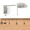 Teardrop Brass Micro Pave Clear Cubic Zirconia Stud Earring Findings KK-C107-13P-3