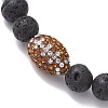 8.5mm Round Synthetic Lava Rock Stretch Bracelets BJEW-JB10378-3