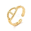 Rack Plating Brass Hollow Out Oval Open Cuff Ring for Women RJEW-D076-04G-3
