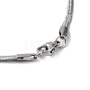 304 Stainless Steel Flat Snake Chain Necklaces for Women NJEW-D058-05P-3