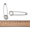 304 Stainless Steel Safety Pin Brooch Base Settings STAS-A142-02B-P-3