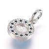 Brass Micro Pave Cubic Zirconia Charms ZIRC-E124-63P-2