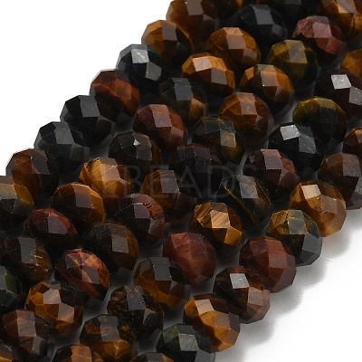 Three-color Natural Tiger Eye Beads Strands G-Z111-A02-02-1