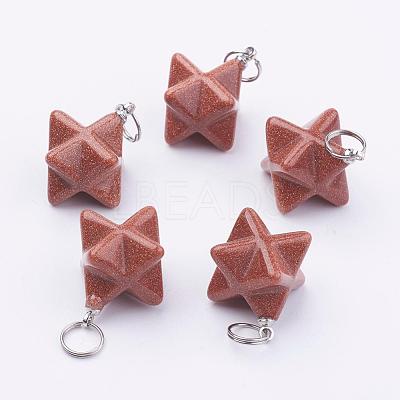 Synthetic Goldstone Pendants G-E398-02H-1