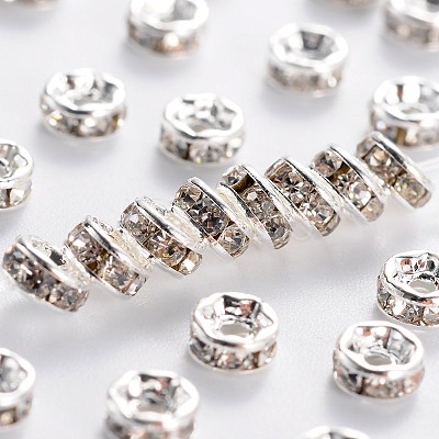 Brass Grade A Rhinestone Spacer Beads RSB034NF-01-1