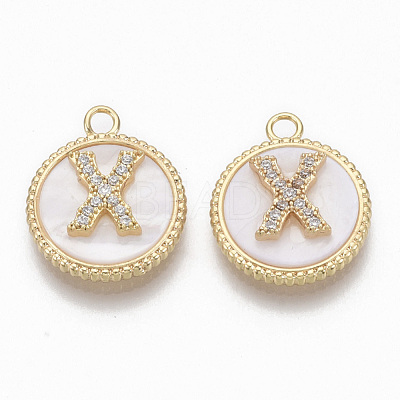 Brass Micro Pave Cubic Zirconia Pendants KK-T062-04X-NF-1