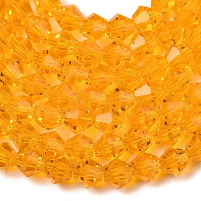 Orange Glass Bicone Beads Strands X-GLAA-S026-6mm-12-1