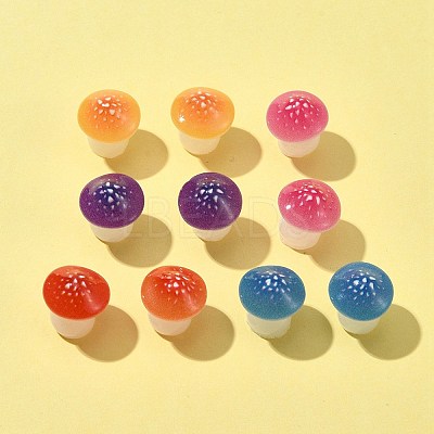 10Pcs Luminous Resin Mushroom Ornament RESI-FS0001-60A-1