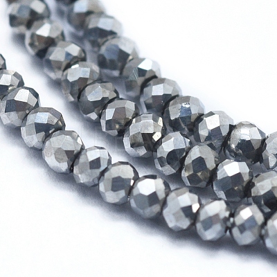 Electroplate Glass Beads Strands GLAA-F079-A-FP03-1