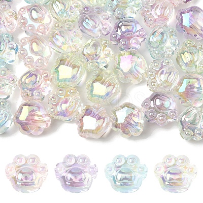 32Pcs UV Plating Rainbow Iridescent Acrylic Beads OACR-FS0002-15-1