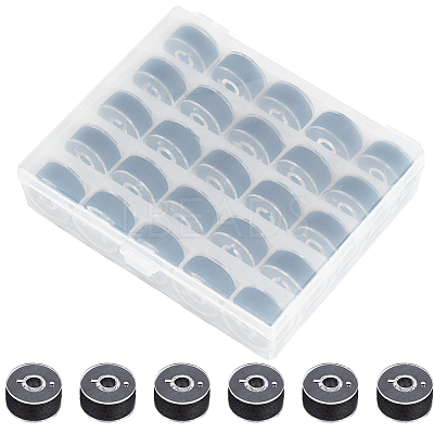 25Pcs Polyester Sewing Thread with Transparent Bobbin Box Sets SENE-WH20003-001C-1