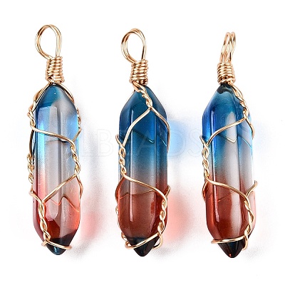 Lampwork Pendants GLAA-T023-07O-1